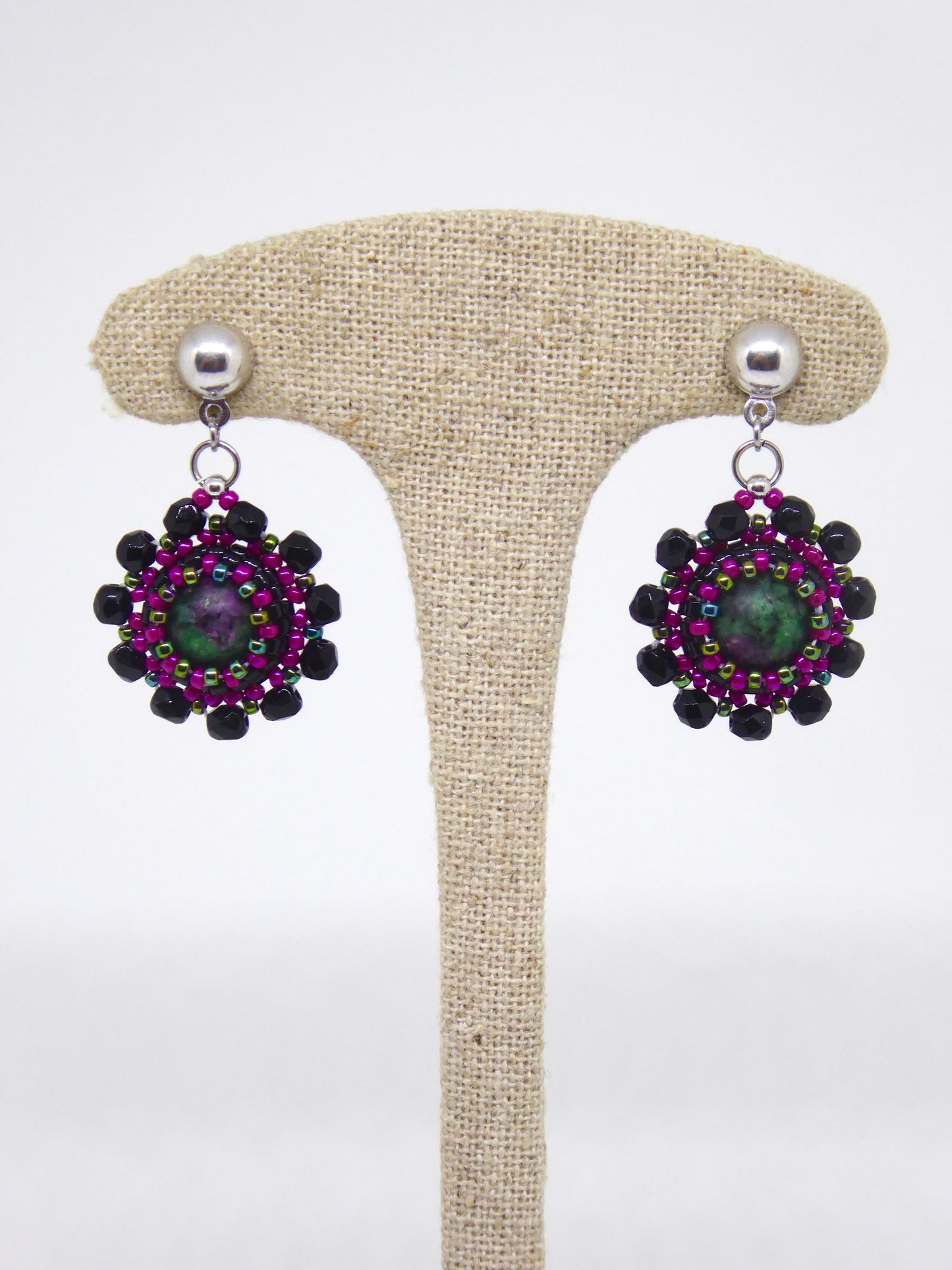 RUBY ZOISITE / GARNET EARRINGS