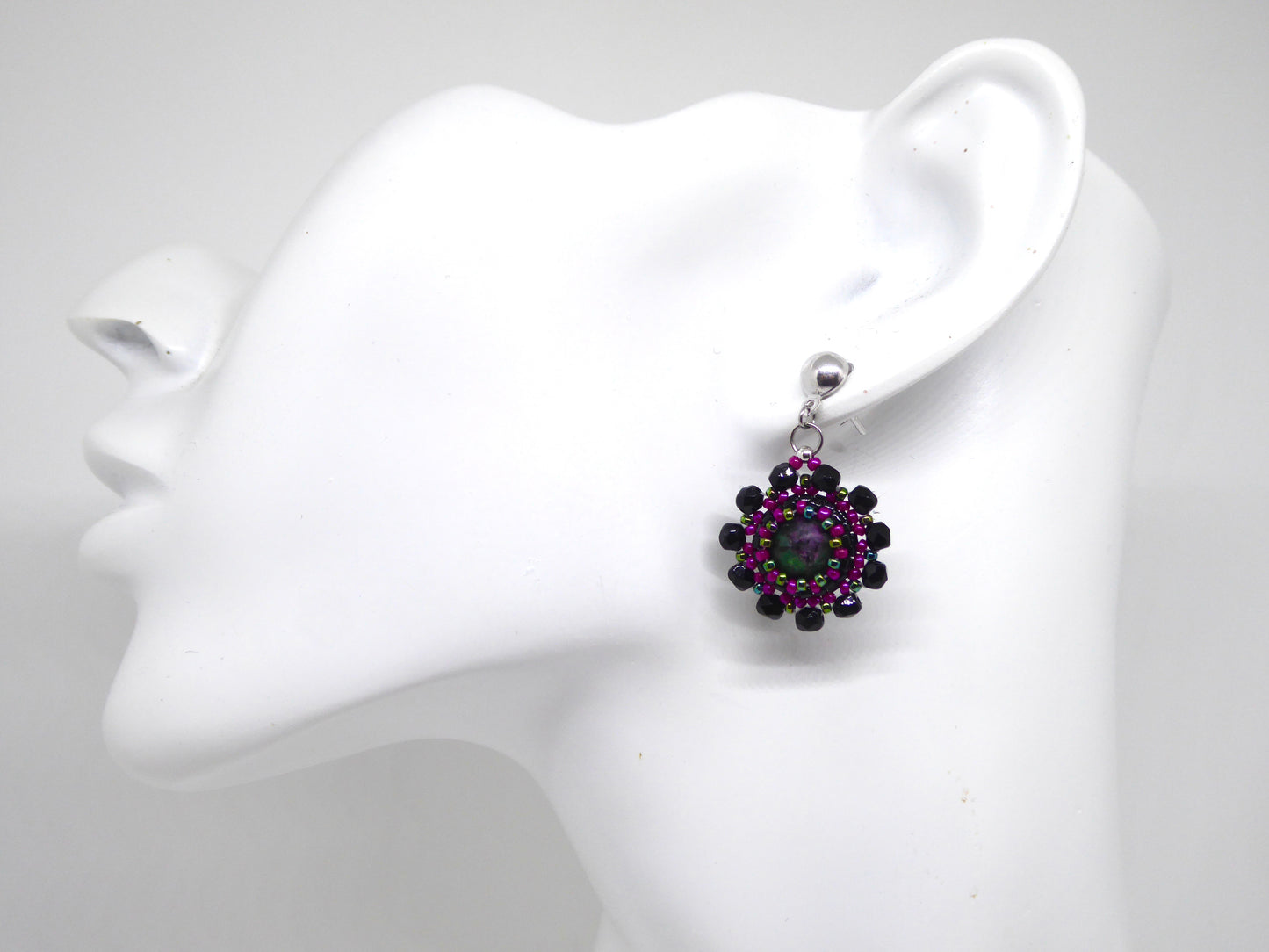 RUBY ZOISITE / GARNET EARRINGS