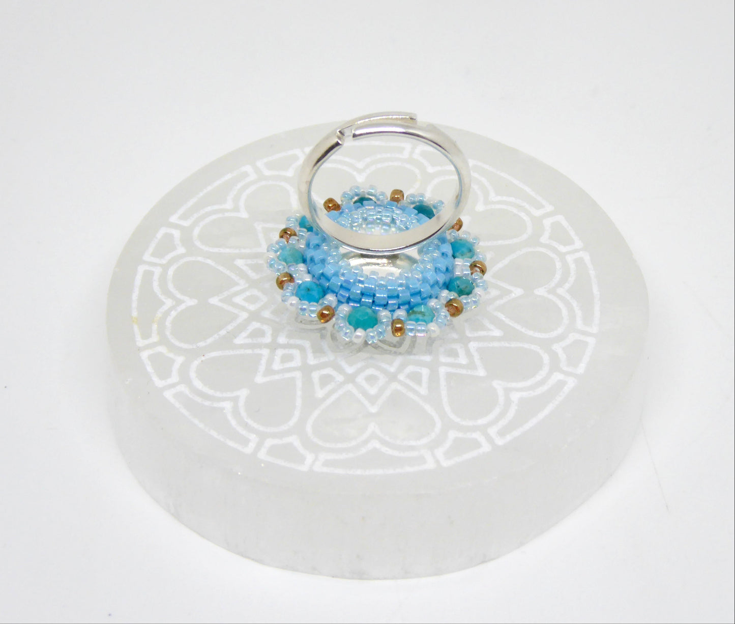 Dessous bague Lhasa - sertissage pierre naturelle Turquoise - anneau argent 925