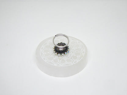 Dessous bague Moscou - sertissage pierre naturelle Séraphinite - anneau argent 925