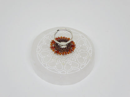 Dessous bague New-Dehli - Tiss'Mé - sertissage pierre naturelle Cornaline - anneau argent 925