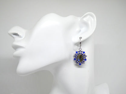 Boucles d'oreilles Sofia - pierre portée Labradorite - Bijoux artisanaux Tiss'Mé
