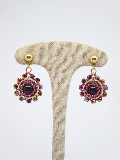 RUBY ZOISITE / GARNET EARRINGS
