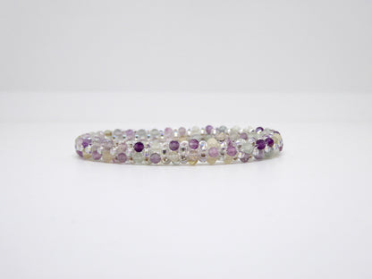 Bracelet perlé Tiss’Mé - pierre naturelle Fluorite et rocailles Miyuki - tissage perles fil et aiguille - artisanat d'art