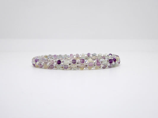 Bracelet perlé Tiss’Mé - pierre naturelle Fluorite et rocailles Miyuki - tissage perles fil et aiguille - artisanat d'art
