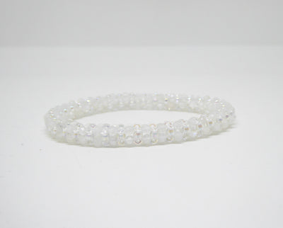 Bracelet perlé Tiss’Mé - pierre naturelle Pierre de Lune et rocailles Miyuki - tissage perles fil et aiguille - artisanat d'art