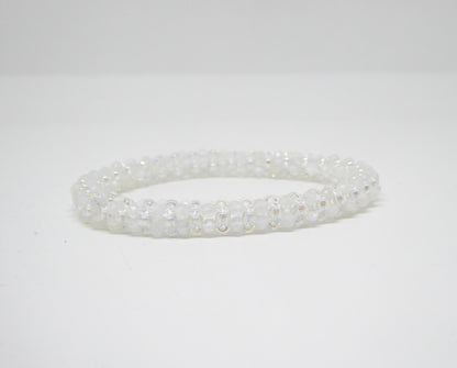 Bracelet perlé Tiss’Mé - pierre naturelle Pierre de Lune et rocailles Miyuki - tissage perles fil et aiguille - artisanat d'art