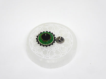 Dessous pin's Le Cap - sertissage pierre naturelle Malachite - support pin's laiton