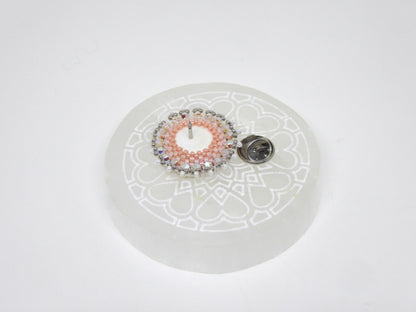 Dessous pin's Pachuca - sertissage pierre naturelle Agate "coton" - support pin's laiton